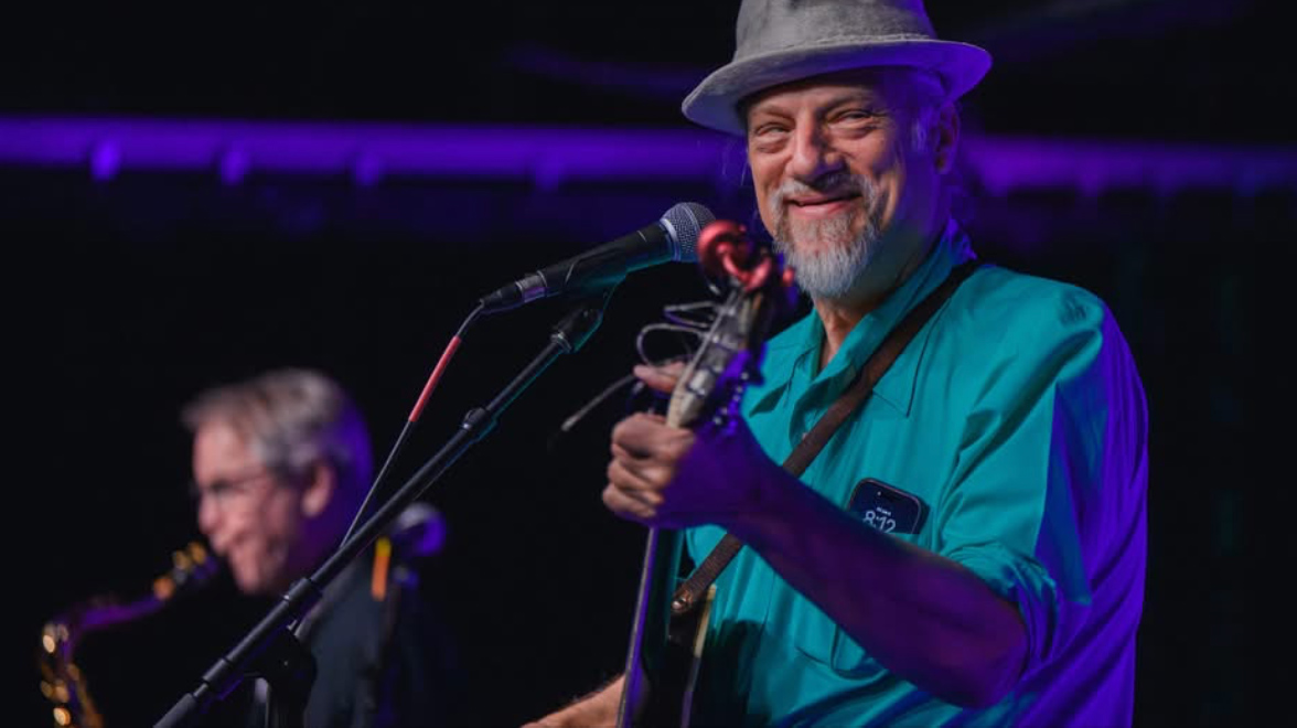 Paul Cebar on stage at Vivarium